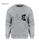 Heartbeat Of Game Sweatshirt - Men Funny Gaming Hoodie Sweatshirt-Gray 2-S-JadeMoghul Inc.