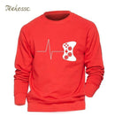 Heartbeat Of Game Sweatshirt - Men Funny Gaming Hoodie Sweatshirt-Red-S-JadeMoghul Inc.