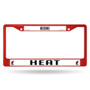 BMW License Plate Frame Heat Red Colored Chrome Frame