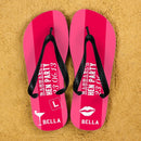 Hen Party Personalised Flip Flops in Pink