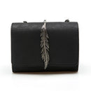 Herald Fashion Leaves Decorated Mini Flap Bag Suede PU Leather Small Women Shoulder Bag Chain Messenger Bag Autumn New Arrival-Black-China-17x5x12-JadeMoghul Inc.