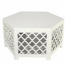 Hexagonal Urban Vogue Cocktail Table-Coffee Tables-White-MDF-JadeMoghul Inc.