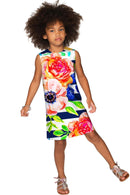 Hey-Sailor! Adele Striped Floral Summer Shift Dress - Girls-Hey-Sailor!-18M/2-White/Navy/Pink-JadeMoghul Inc.