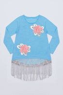 Hi-Lo Boho Top - Girls-Girls Long Sleeve Casual Tops-3-Azure-JadeMoghul Inc.