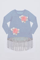 Hi-Lo Boho Top - Girls-Girls Long Sleeve Casual Tops-3-Dark Heather Gray-JadeMoghul Inc.