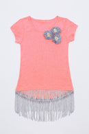 Hi-Lo Boho Top - Girls-Girls Short Sleeve Casual Tops-3-Flamingo-JadeMoghul Inc.