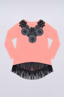 Hi-Lo Fancy Top - Girls-Girls Long Sleeve Fancy Tops-3-Flamingo-JadeMoghul Inc.