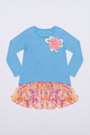 Hi-Lo Ruffle Top - Girls-Girls Long Sleeve Casual Tops-3-Azure-JadeMoghul Inc.