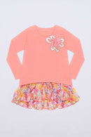 Hi-Lo Ruffle Top - Girls-Girls Long Sleeve Casual Tops-3-Flamingo-JadeMoghul Inc.