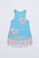 Hi-Lo Tank Top - Girls-Girls Sleeveless Fancy Tops-3-Azure-JadeMoghul Inc.