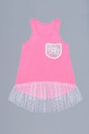 Hi-Lo Tank Top - Girls-Girls Sleeveless Fancy Tops-3-Pink Flash-JadeMoghul Inc.