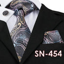 Hi-Tie Fashion 40 Styles Gravata Tie Hanky Cufflink Sets 100% Silk Neckties Ties for Mens Business Wedding Party Free Shipping-SN454-China-JadeMoghul Inc.