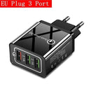 HICUTE 48W US EU UK Quick Charger 3.0 USB Charger for iPhone Samsung Xiaomi Tablet QC 3.0 Fast Wall Mobile Charger Plug Adapte AExp