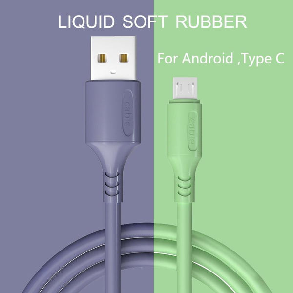 HICUTE Liquid charge Cable For Samsung Android Fast Charging Magnet Charger Micro USB Type C Cable Mobile Phone Cord Wire AExp