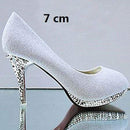 High Heels Shoes Sexy Women Glitter White Bridal Shoes JadeMoghul Inc.