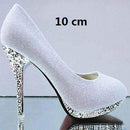 High Heels Shoes Sexy Women Glitter White Bridal Shoes JadeMoghul Inc.