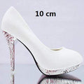 High Heels Shoes Sexy Women Glitter White Bridal Shoes JadeMoghul Inc. 