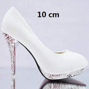High Heels Shoes Sexy Women Glitter White Bridal Shoes JadeMoghul Inc.