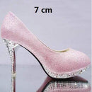 High Heels Shoes Sexy Women Glitter White Bridal Shoes JadeMoghul Inc.