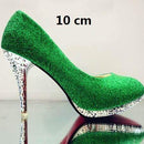 High Heels Shoes Sexy Women Glitter White Bridal Shoes JadeMoghul Inc.