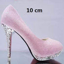 High Heels Shoes Sexy Women Glitter White Bridal Shoes JadeMoghul Inc.