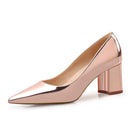 High Heels Shoes Women Pumps Patent leather Spring Single Woman Dress Shoes Spring Thick Heels Pointed Toe Leopard Female Pumps-Champagne color PU-6-JadeMoghul Inc.