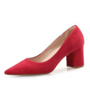 High Heels Shoes Women Pumps Patent leather Spring Single Woman Dress Shoes Spring Thick Heels Pointed Toe Leopard Female Pumps-Red Flock-6-JadeMoghul Inc.