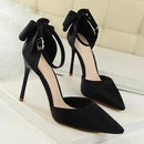 High Heels Women Wedding Heels Sexy Pumps Party shoes For Women Heel butterfly-knot Shoes Sandals Women 5196-1-Black-4.5-JadeMoghul Inc.