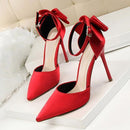 High Heels Women Wedding Heels Sexy Pumps Party shoes For Women Heel butterfly-knot Shoes Sandals Women 5196-1-Red-4.5-JadeMoghul Inc.
