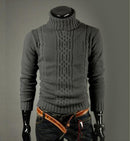 High Quality Casual Sweater For Men / Long Sleeve Turtle Neck Knitwear-Light grey-M-JadeMoghul Inc.