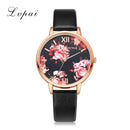 High Quality Fashion Leather Strap Rose Gold Women Watch-Black Rose Gold-JadeMoghul Inc.