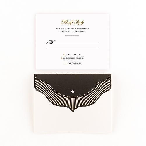 High Style in Black with Crystal Laser Embossed Accessory Cards with Personalization Vintage Gold (Pack of 1)-Weddingstar-Vintage Gold-JadeMoghul Inc.