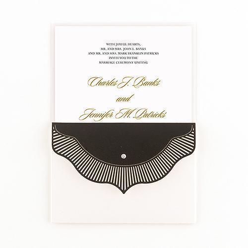 High Style in Black with Crystal Laser Embossed Invitations with Personalization Vintage Gold (Pack of 1)-Invitations & Stationery Essentials-Vintage Gold-JadeMoghul Inc.