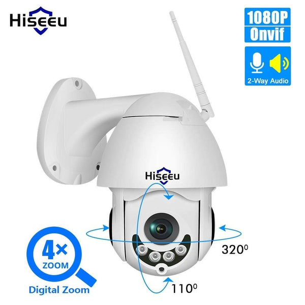 Hiseeu 1080P Wireless PTZ Speed Dome IP Camera WiFi Outdoor Two Way Audio CCTV Security Video Network Surveillance Camera P2P AExp