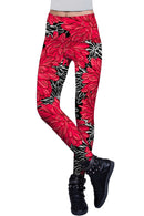 Hit The Mark Lucy Floral Print Performance Legging - Women-Hit The Mark-XS-Black/Red-JadeMoghul Inc.