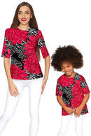 Hit The Mark Sophia Elbow Sleeve Party Top - Mommy & Me-Hit The Mark-18M/2-Black/Red-JadeMoghul Inc.