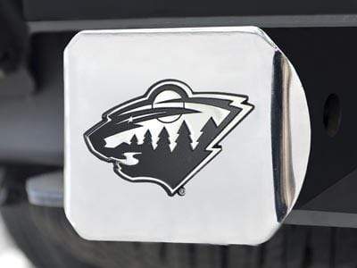 Hitch Cover - Chrome Tow Hitch Covers NHL Minnesota Wild Chrome Hitch Cover 4 1/2"x3 3/8" FANMATS