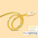 HOCO Original Metal Jelly Knitted Charging Data USB Cable For Apple iPhone Apple-Plug Indicator Charger Wire Data Transfer Sync-Gold for Lightning-30cm-JadeMoghul Inc.