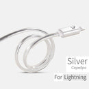 HOCO Original Metal Jelly Knitted Charging Data USB Cable For Apple iPhone Apple-Plug Indicator Charger Wire Data Transfer Sync-Silver for Lightning-30cm-JadeMoghul Inc.