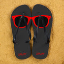 Holiday Style Personalised Flip Flops in Grey and Red