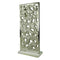 Home Accent Rectangular Shaped Aluminum Sculpture With Marble Base, Silver Benzara