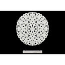 Wood Round Buddhist Wheel Ornament on Rectangular Stand in LG Matte Finish, White