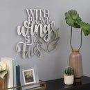 Home Art Cool Art - 17.25" X 0.5" X 16" Silver Gold Metal Word Art HomeRoots