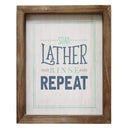 Home Art Modern Art - 8" X 1" X 10" Multi-color "Soap Lather Rinse Repeat" Wall Art HomeRoots