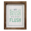 Home Art Modern Art - 8" X 1" X 10" Multi-color "Wash Brush Floss Flush" Wall Art HomeRoots
