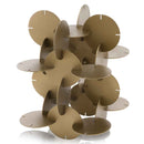 Home Art Modern Art Sculptures - 10" x 10" x 13" Brass, Attached - Discs Sculpture HomeRoots