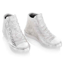 Home Decor Aesthetic Room Decor - 4" x 10" x 6.5" Rough Silver, High Top - Sneakers Pair HomeRoots