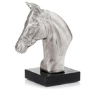 Home Decor Aesthetic Room Decor - 4" x 7" x 9" Silver & Black, Bust on Base - Stallion HomeRoots