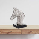 Home Decor Aesthetic Room Decor - 4" x 7" x 9" Silver & Black, Bust on Base - Stallion HomeRoots
