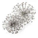 Home Decor Aesthetic Room Decor - 6.5" x 6.5" x 6.5" Silver - Starburst Spheres Set of 2 HomeRoots